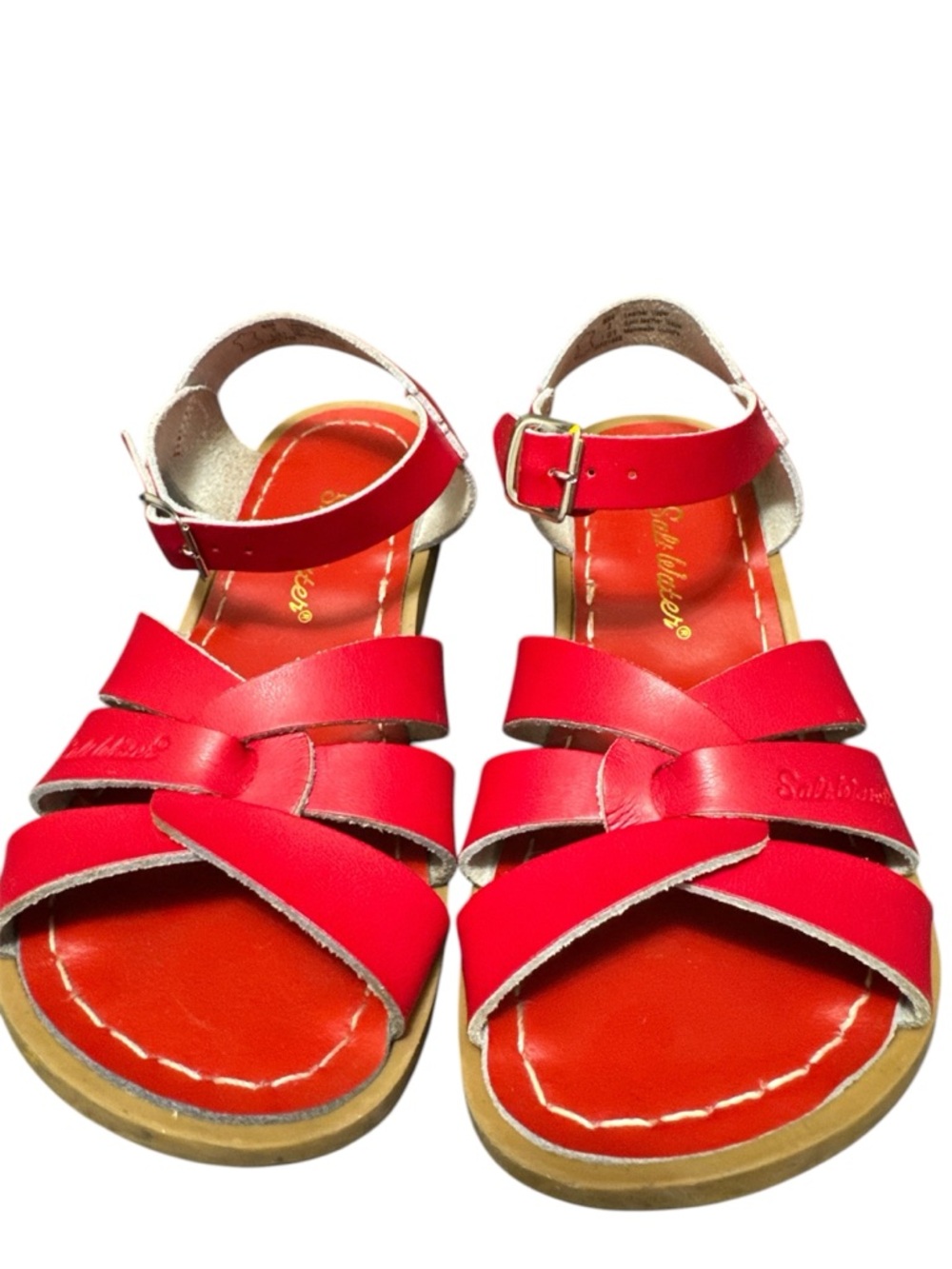 Salt Water Red Kids Sandals with Ankle Strap Size 2